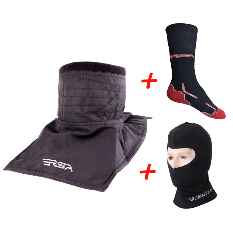 KOMPLEKTS: RSA Soul kakla sildītājs + RSA Heat termo balaklava + RSA Classic funkcionālās zeķes