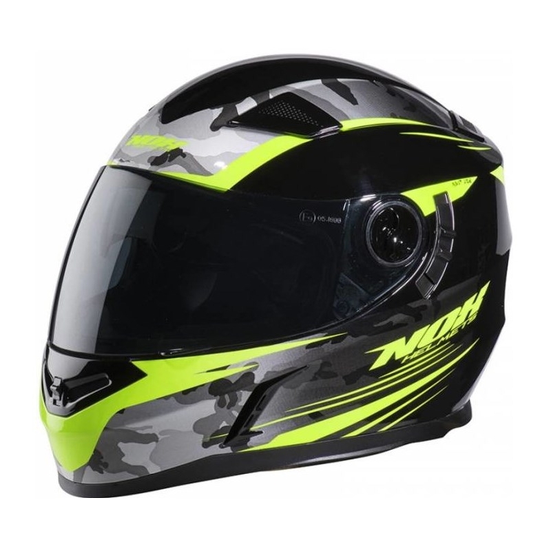 Integrální přilba na motorku NOX N917 Side černo-fluo žlutá-camo