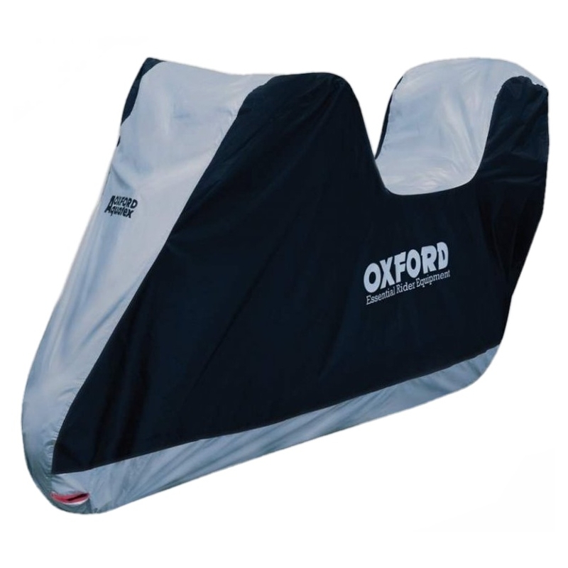 Oxford Aquatex melns-sudrabots motociklu brezents ar bagāžnieka nodalījumu