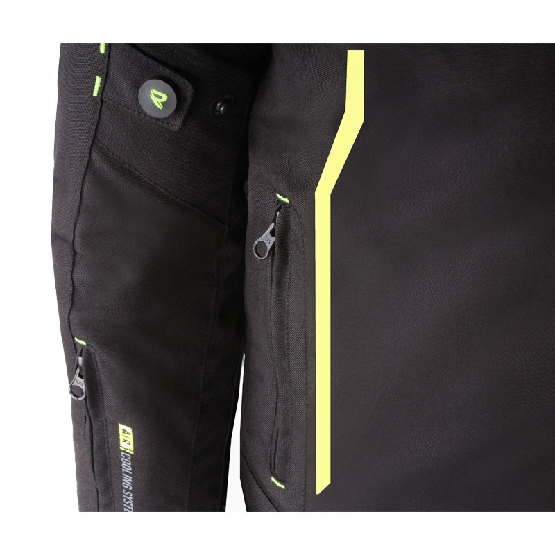 Street Racer Flex melnā-fluo dzeltenā motocikla jaka