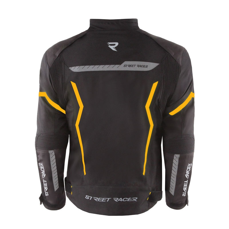 Street Racer Flex Air motocikla jaka melna-oranža