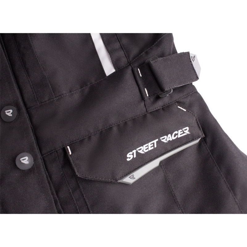 Sieviešu Street Racer Hilax melnā un pelēkā motocikla jaka