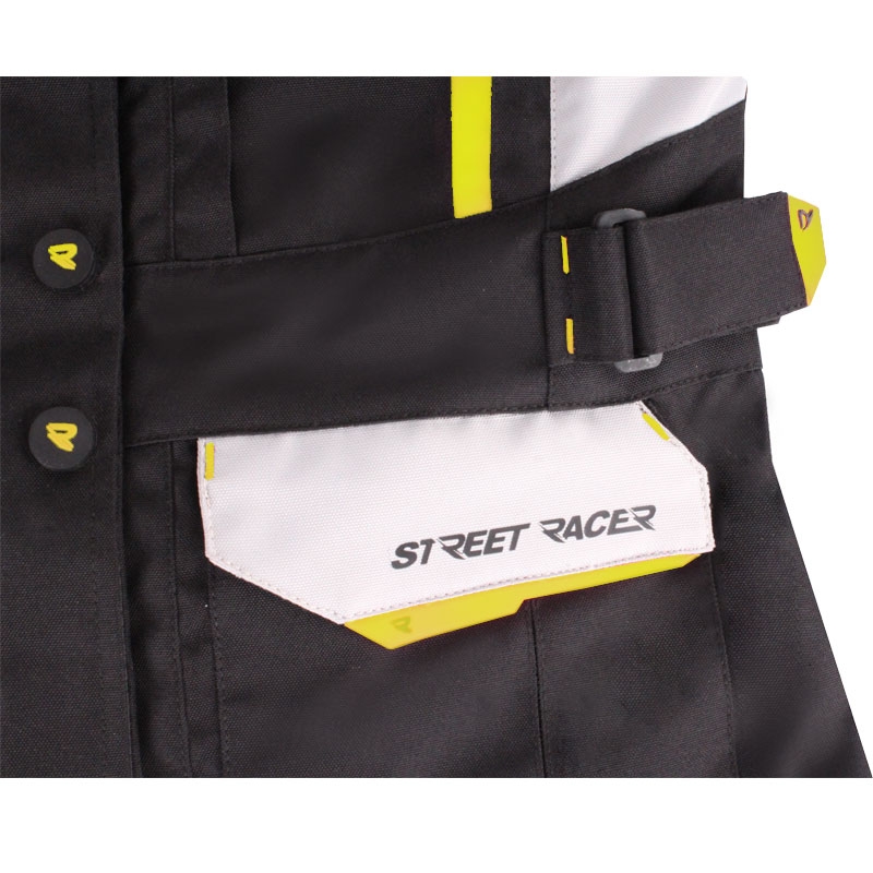 Sieviešu Street Racer Hilax Black-Gray-Fluo Yellow motocikla jaka