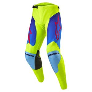 Alpinestars Racer Hoen fluo dzeltenas-zilas-sarkanas motokrosa bikses
