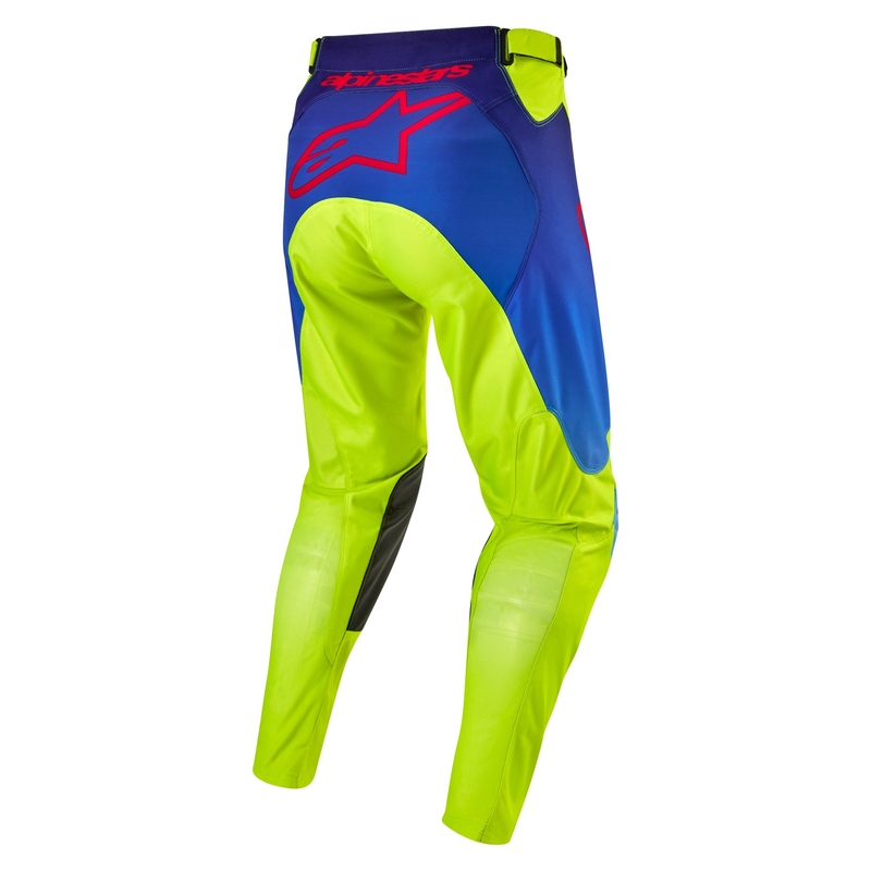 Alpinestars Racer Hoen fluo dzeltenas-zilas-sarkanas motokrosa bikses