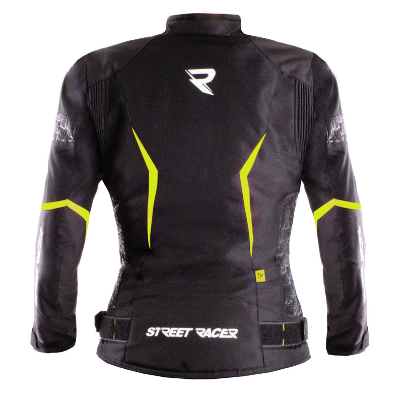 Sieviešu motocikla jaka Street Racer Rose Black-Fluo Yellow
