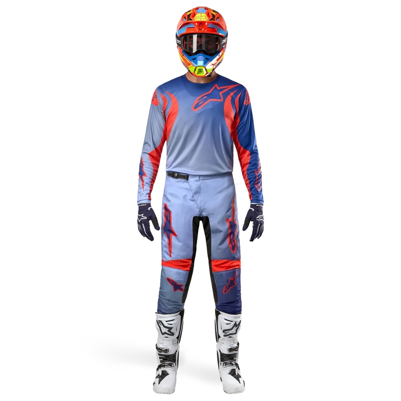 Alpinestars Fluid Lucent motokrosa bikses Blue-Light Blue-Orange