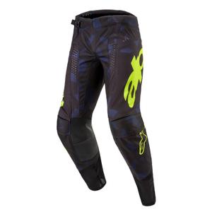 Alpinestars Techstar Rantera motokrosa bikses Black-Blue-Fluo Yellow