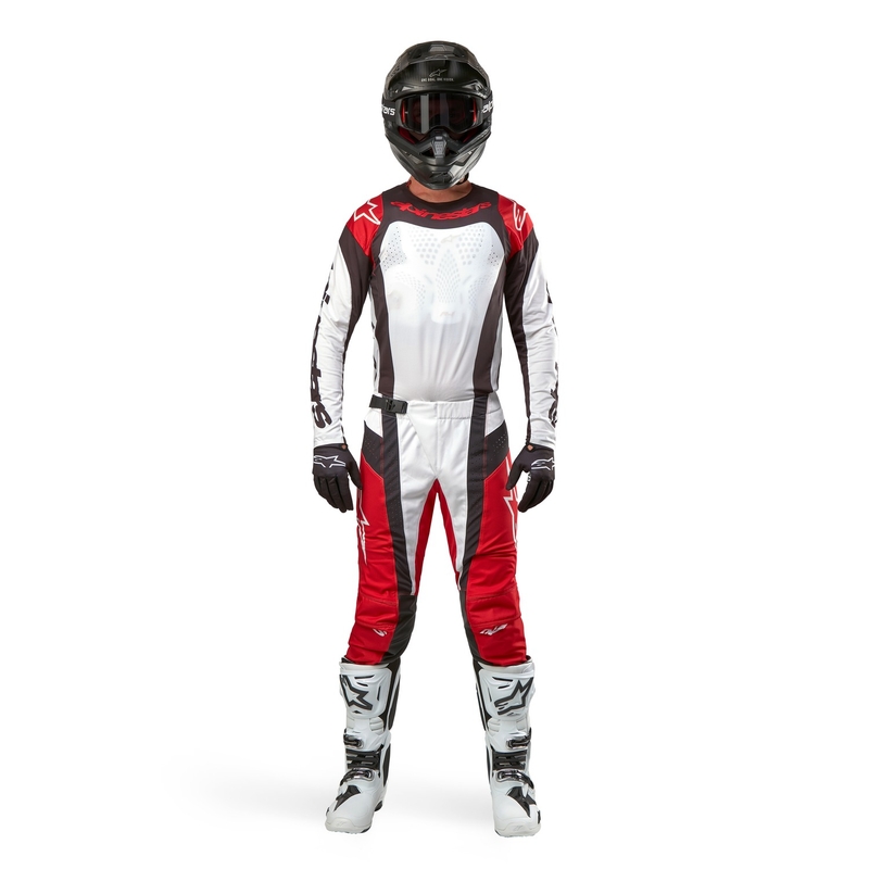 Alpinestars Techstar Ocuri motokrosa bikses sarkanā, baltā un melnā krāsā
