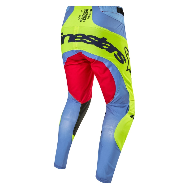 Alpinestars Techstar Ocuri motokrosa bikses Light Blue-Fluo Yellow-Red