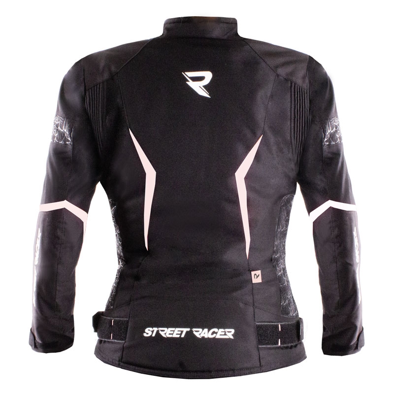 Sieviešu motocikla jaka Street Racer Rose Black and White