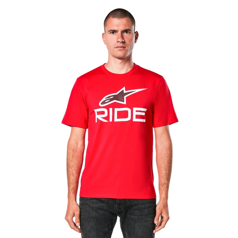 T-krekls Alpinestars Ride 4.0 CSF sarkans-balts-melns