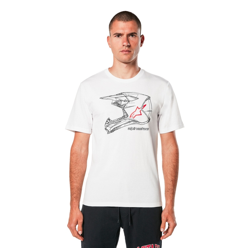 T-krekls Alpinestars MX ķivere CSF white