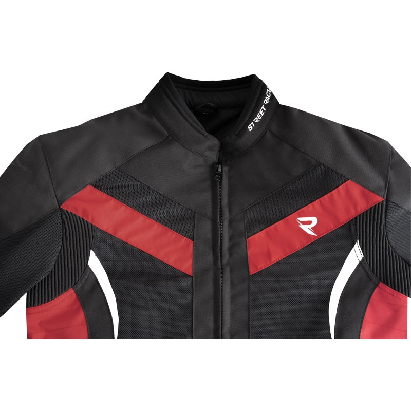 Street Racer Evans Air melnā un sarkanā motocikla jaka