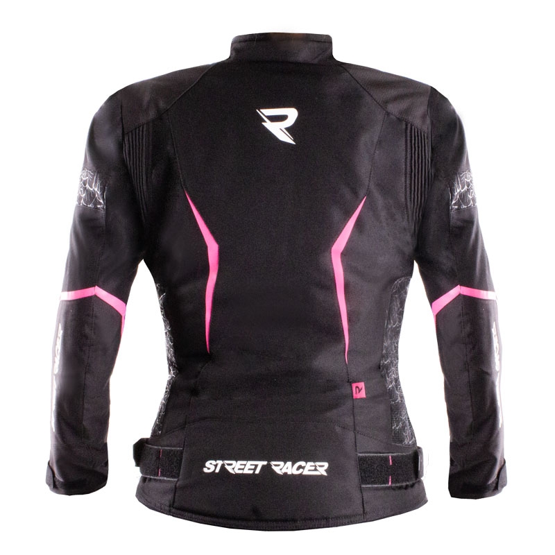 Sieviešu Street Racer Rose Air Black and Pink motocikla jaka