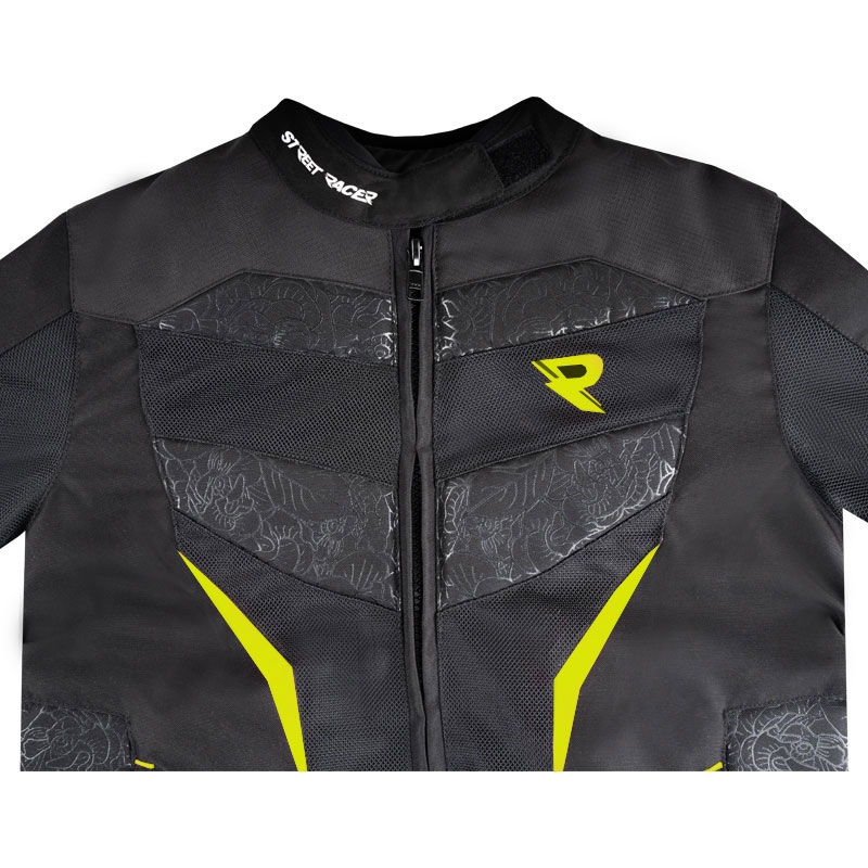 Sieviešu motocikla jaka Street Racer Rose Air black-fluo yellow