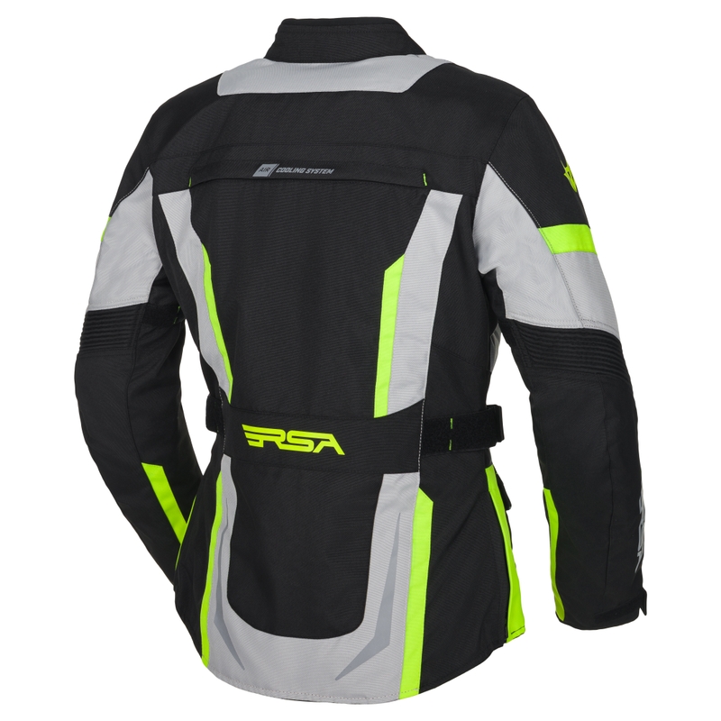Sieviešu motocikla jaka RSA EXO 2 black-grey-fluo yellow
