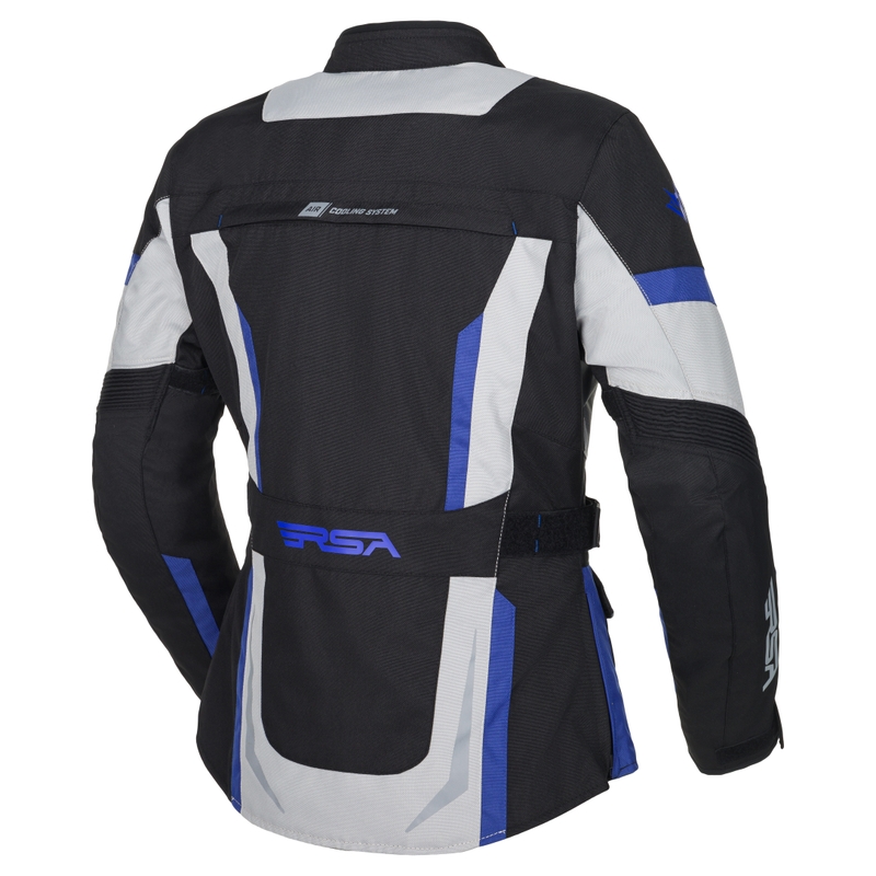Sieviešu RSA EXO 2 Black-Grey-Blue motocikla jaka