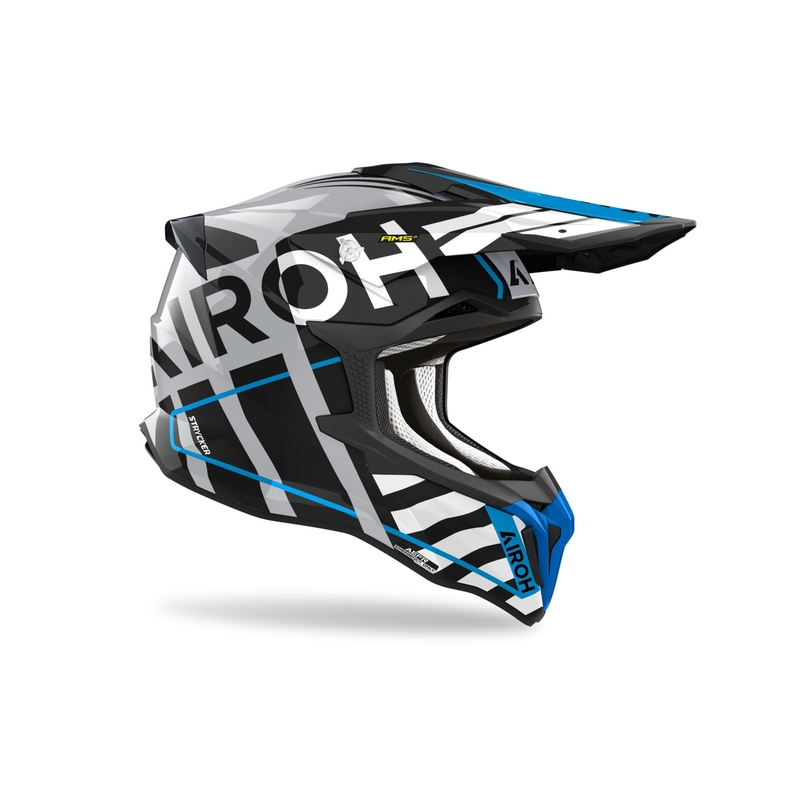 Motokrosová helma Airoh Strycker Brave 2024 lesklá modro-šedá výprodej