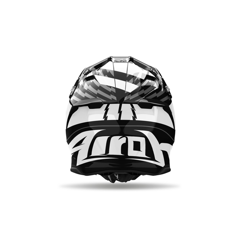 Motokrosa ķivere Airoh Twist 3 Thunder spīdīga melna un balta