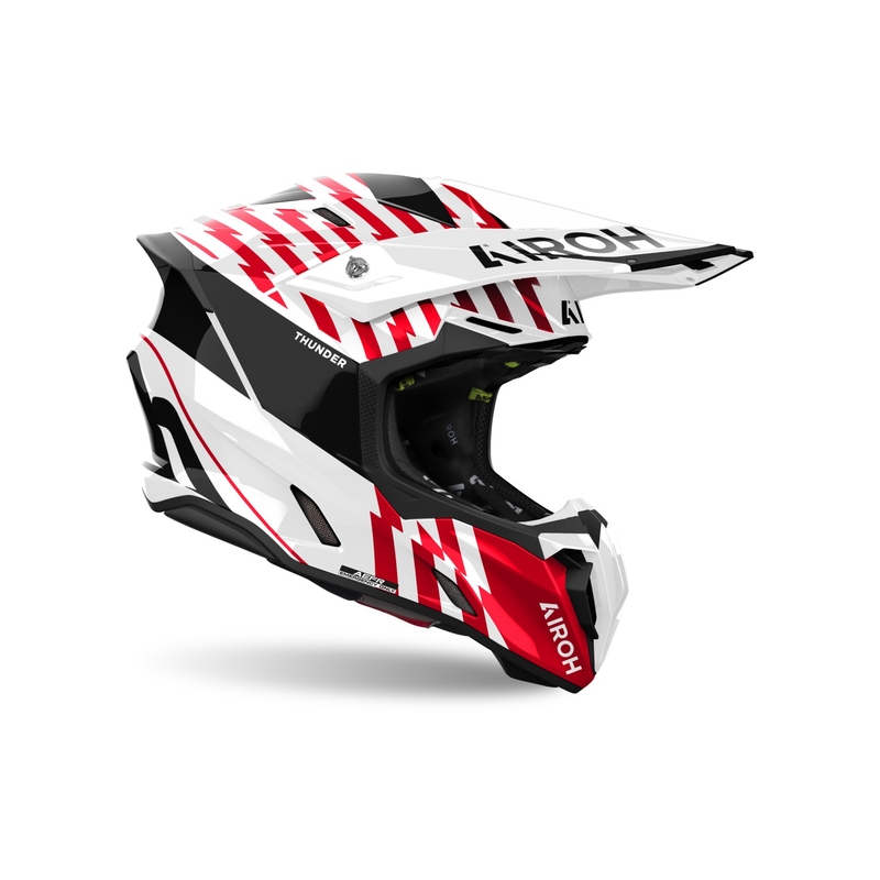 Motokrosa ķivere Airoh Twist 3 Thunder spīdīgi sarkana