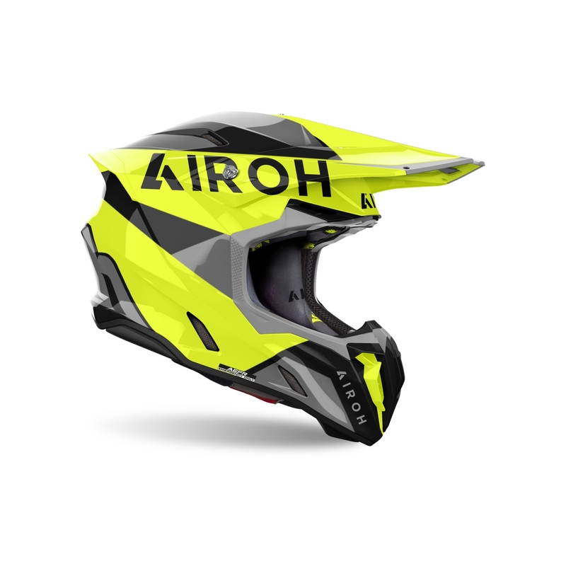 Motokrosa ķivere Airoh Twist 3 King spīdīgi dzeltena