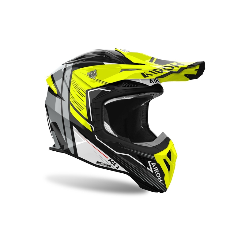 Motokrosa ķivere Airoh Aviator Ace 2 Engine spīdīgi dzeltena
