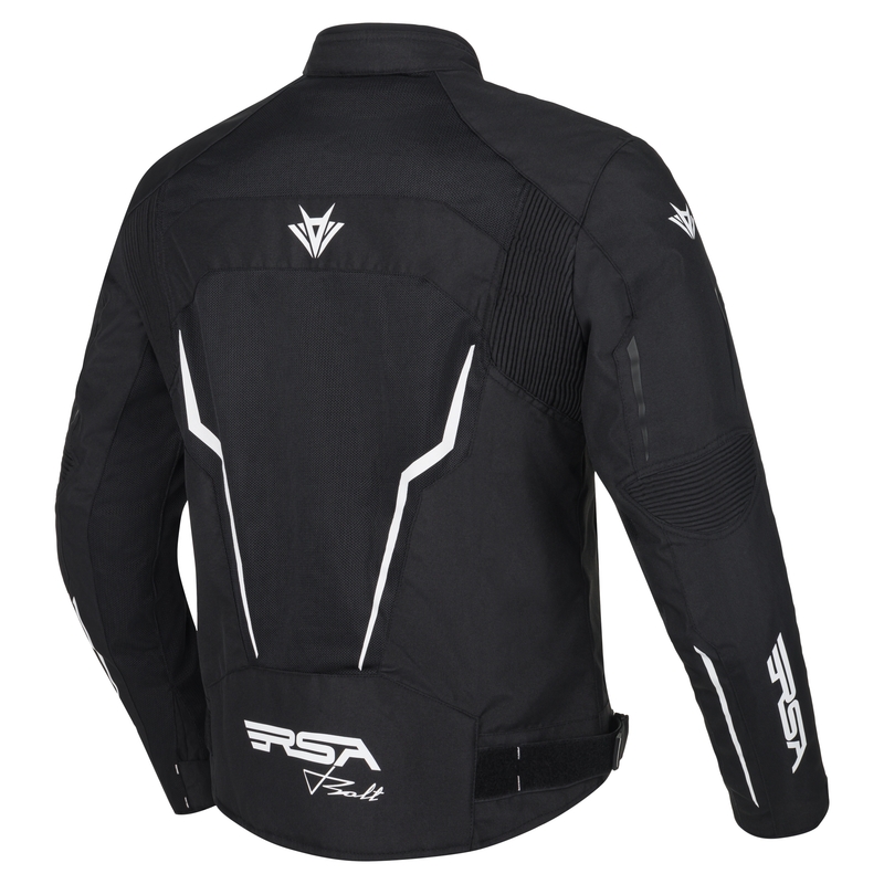RSA Bolt melnā un baltā motocikla jaka
