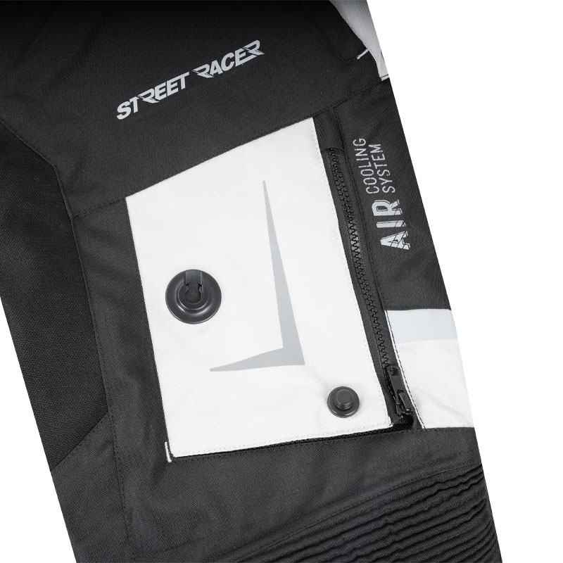 Street Racer Visu sezonu melnas un pelēkas motocikla bikses