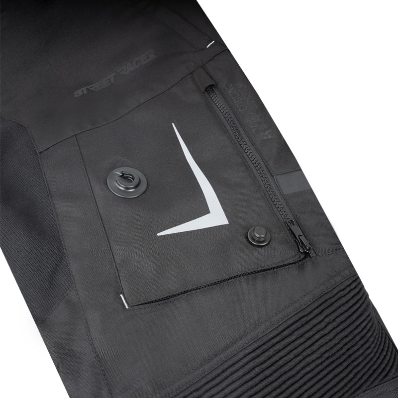 Street Racer Visu sezonu melnas motocikla bikses