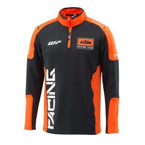 Mikina ar kapuci KTM Team Halfzip melna-oranža