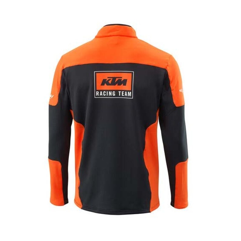 Mikina ar kapuci KTM Team Halfzip melna-oranža