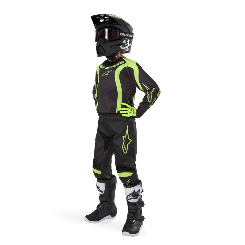 Dětský motokrosový dres Alpinestars Racer Lurv černo-fluo žlutý