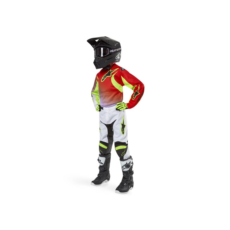 Alpinestars Racer Lucent bērnu motokrosa bikses White-Black-Yellow