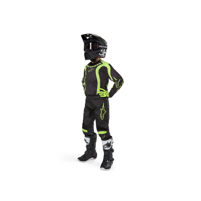 Dětské motokrosové kalhoty Alpinestars Racer Lurv 2024 černo-fluo žluté