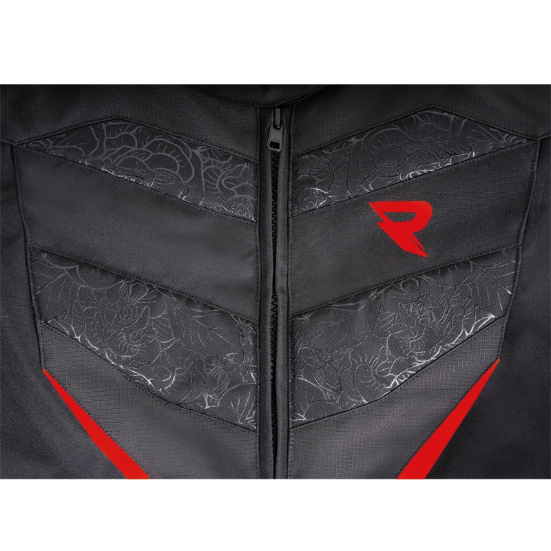 Sieviešu Street Racer Rose Air melnā un sarkanā motocikla jaka