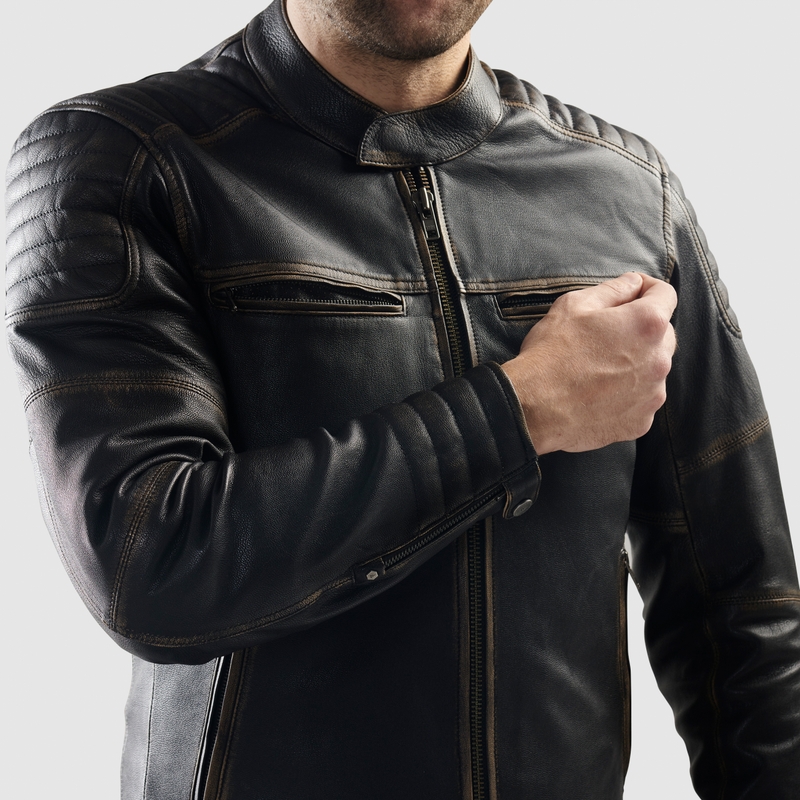 Rebelhorn Hunter II brūna ādas motocikla jaka