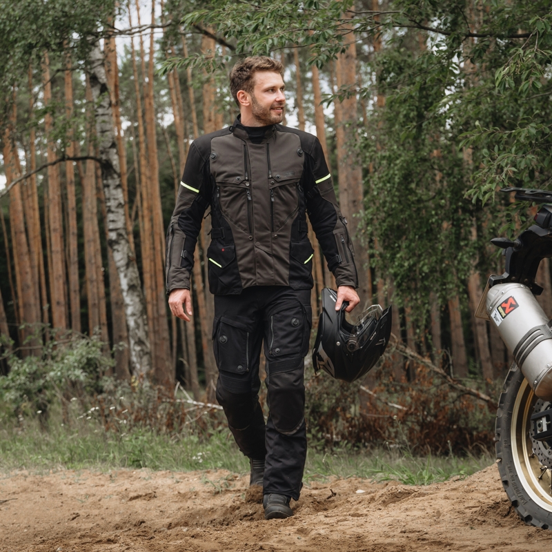 Rebelhorn Range antracīta-melnā-fluo dzeltena motocikla jaka