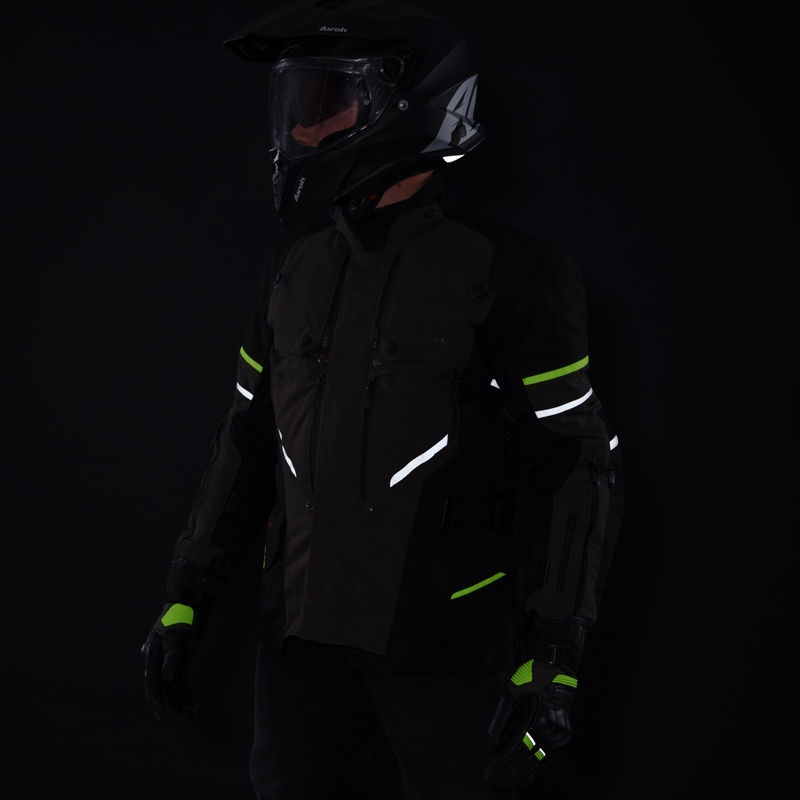 Rebelhorn Range antracīta-melnā-fluo dzeltena motocikla jaka
