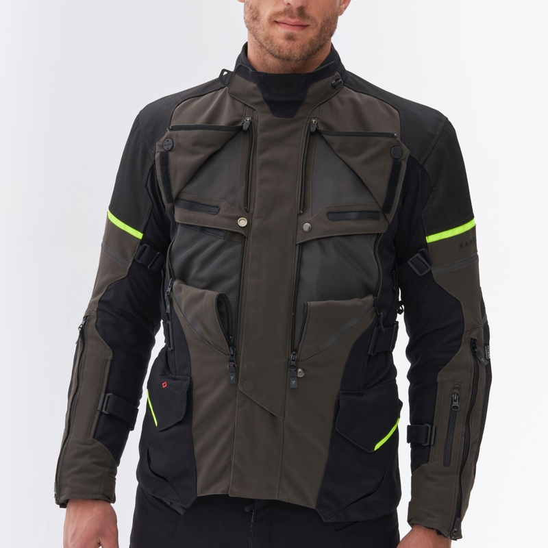Rebelhorn Range antracīta-melnā-fluo dzeltena motocikla jaka
