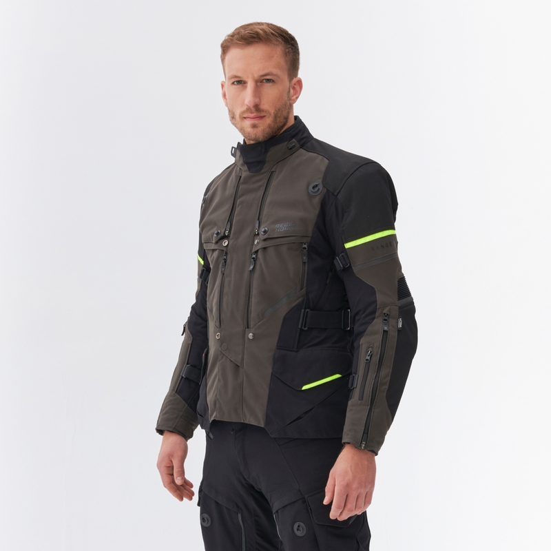 Rebelhorn Range antracīta-melnā-fluo dzeltena motocikla jaka