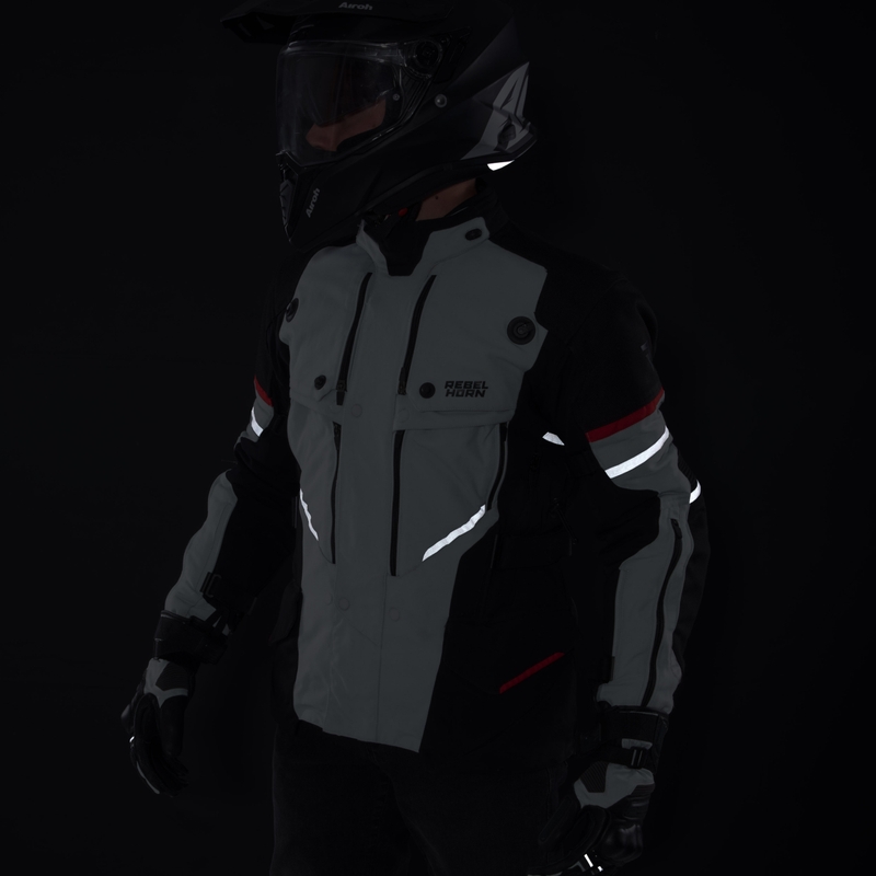 Rebelhorn Range pelēk-melni-arkana motocikla jaka