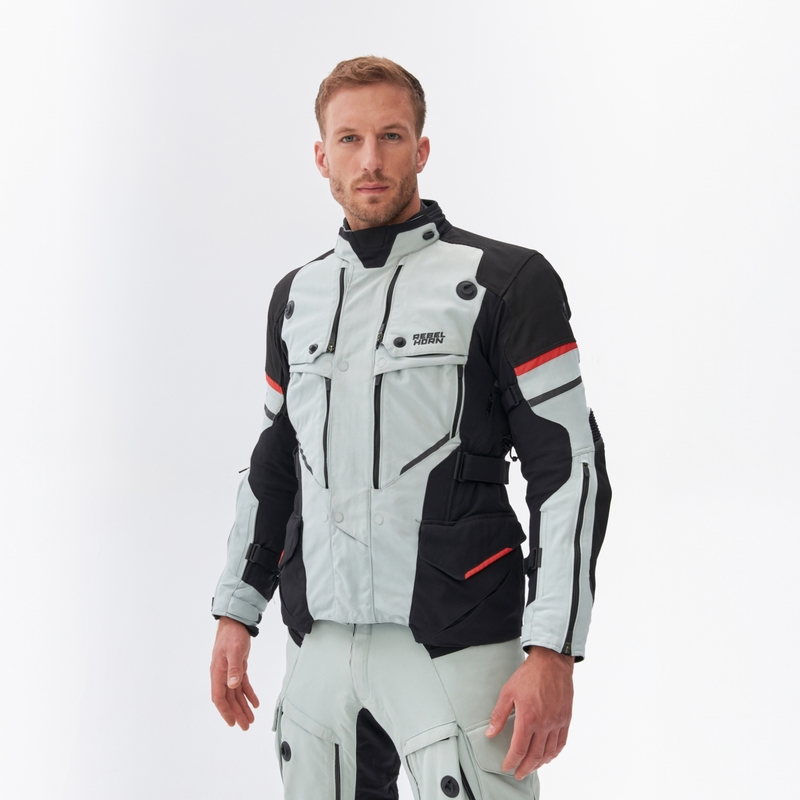 Rebelhorn Range pelēk-melni-arkana motocikla jaka