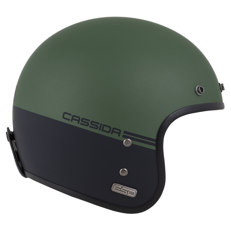 Atvērt ķivere Cassida Ace Super Hooligan melna matēta metāliski zaļa