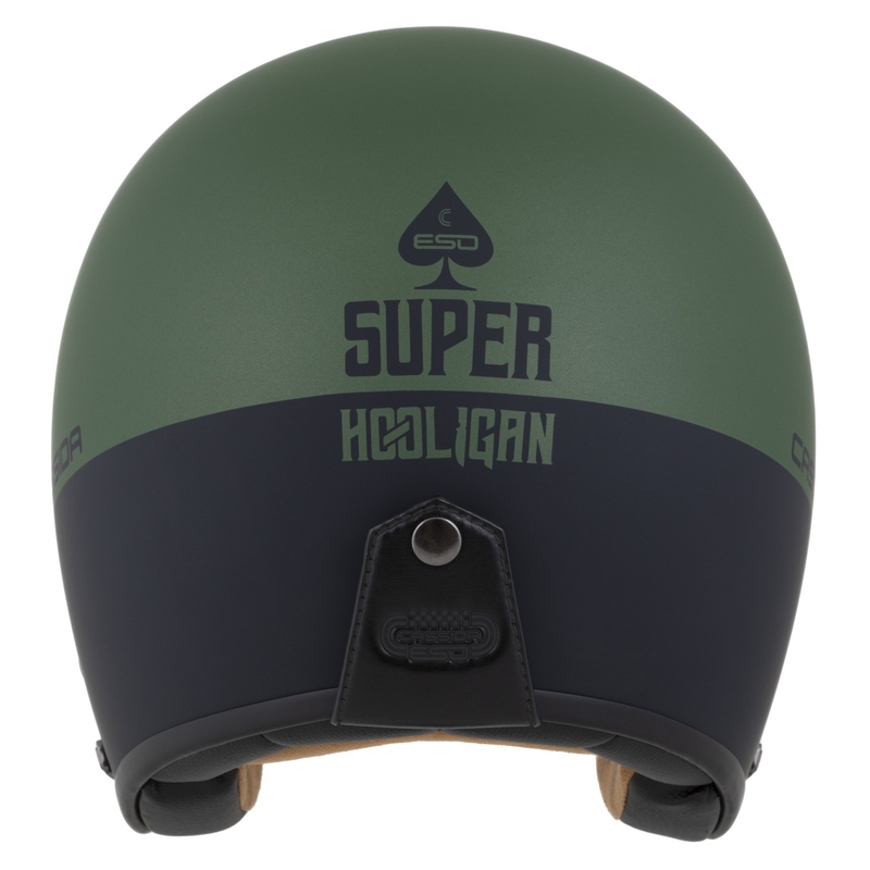 Atvērt ķivere Cassida Ace Super Hooligan melna matēta metāliski zaļa