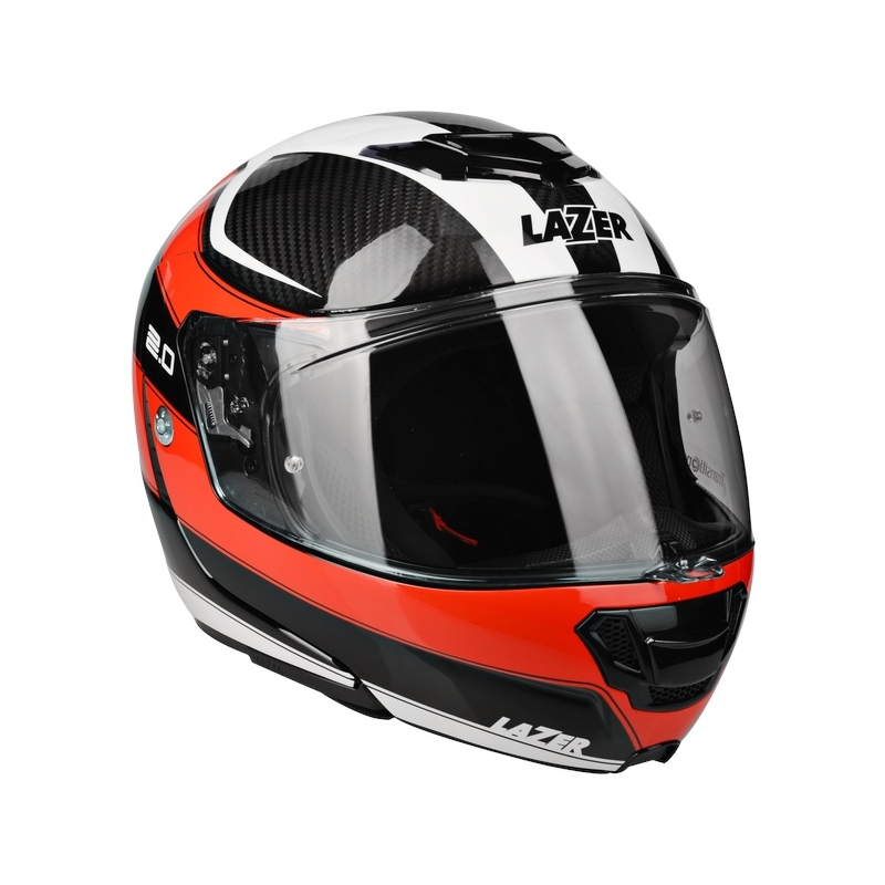 Přilba Lazer Monaco Evo - 2.0 Pure Carbon černo-červeno-bílá