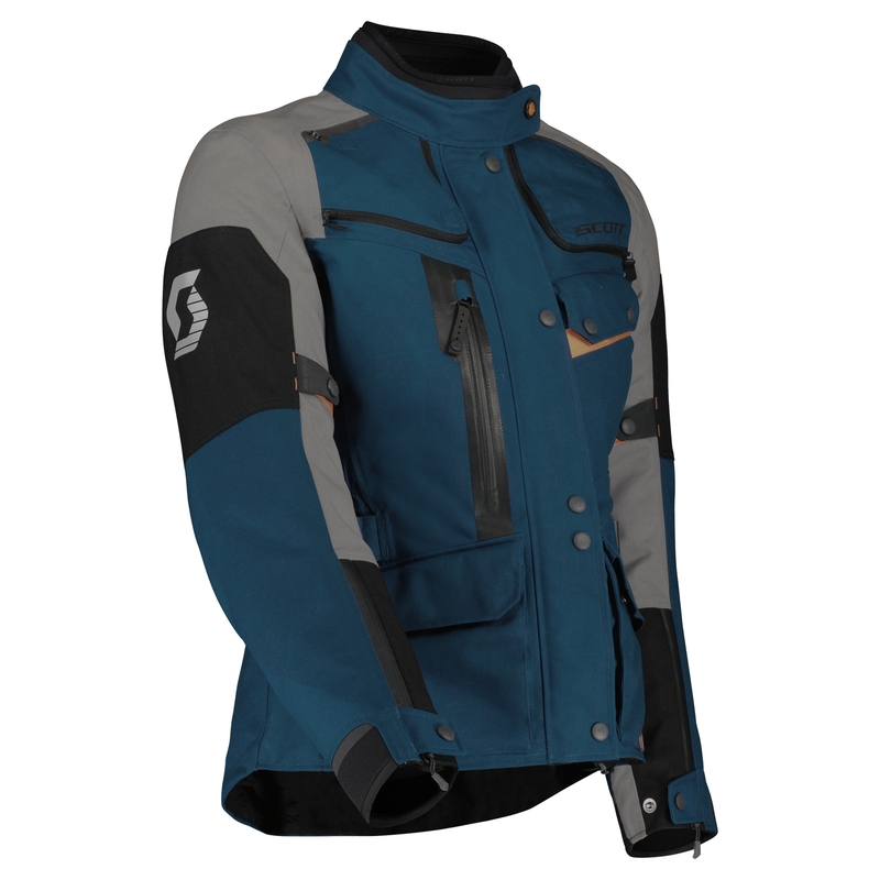 Sieviešu motocikla jaka SCOTT VOYAGER DRYO zili pelēka