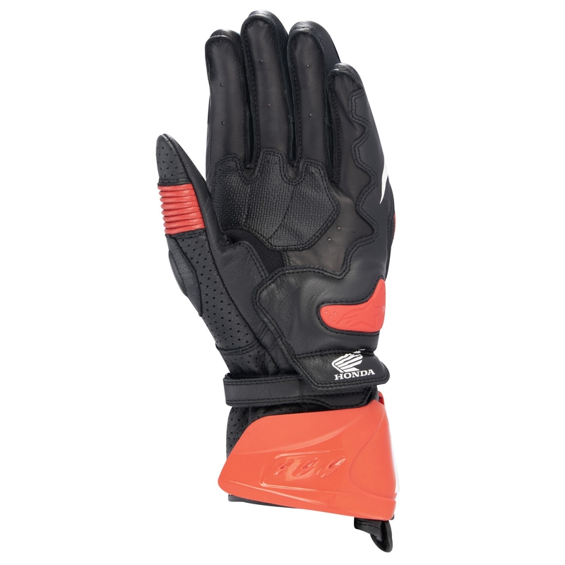 Motocikla cimdi Alpinestars GP PRO R 3 Honda melni-sarkani-fluo-zili-balti