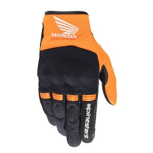 Alpinestars Copper Honda motocikla cimdi melni un oranži