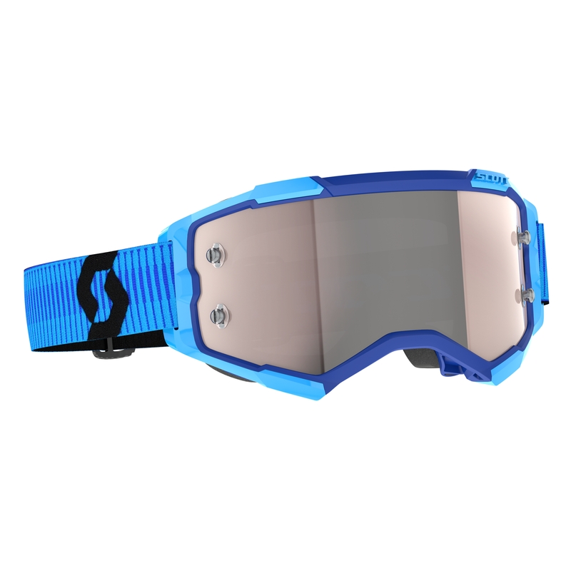 Motokrosa brilles SCOTT Fury blue-black chrome